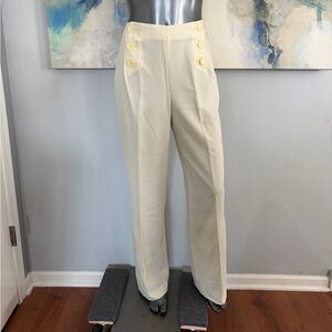 Vintage Y2K High-Waist Wide Leg Ivory Sailor Pants